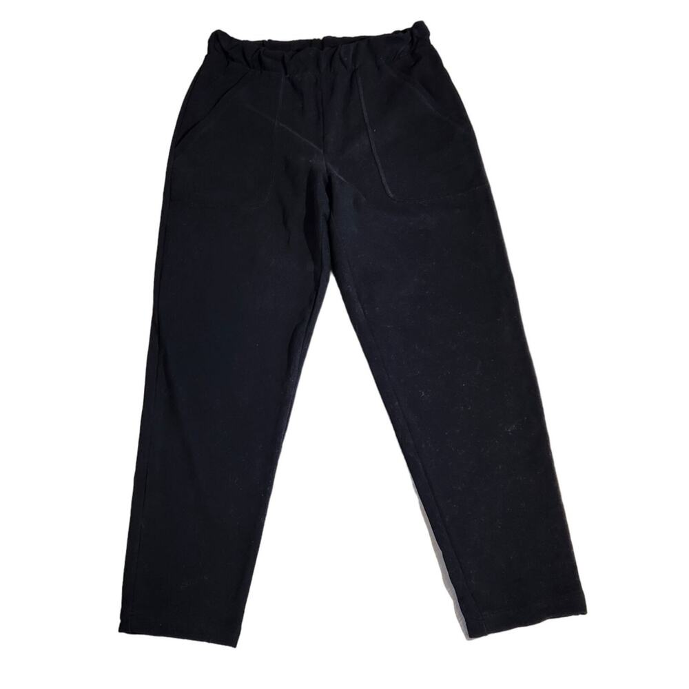 Lilla P Anthropologie Black Velour Pull On Pants With Pockets Women's Size M